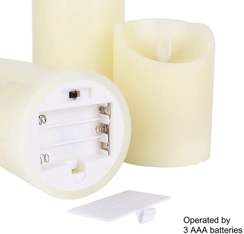 LED Candles Light Warm White Plus Multicolor Paraffin Wax Battery Operated