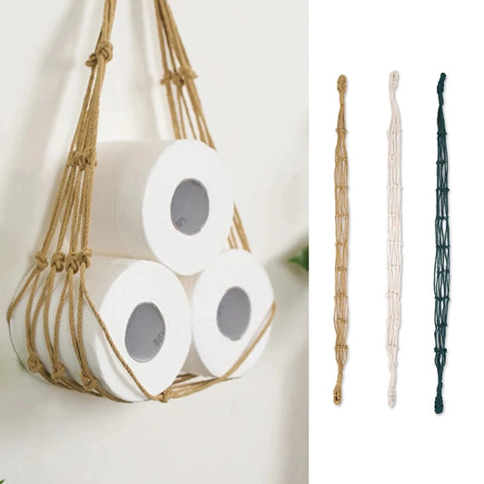 Cotton Rope Holder For Toilet Paper  or Magazines