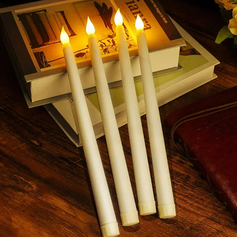 8PCS Long LED Decorative Flickering Candle Lights