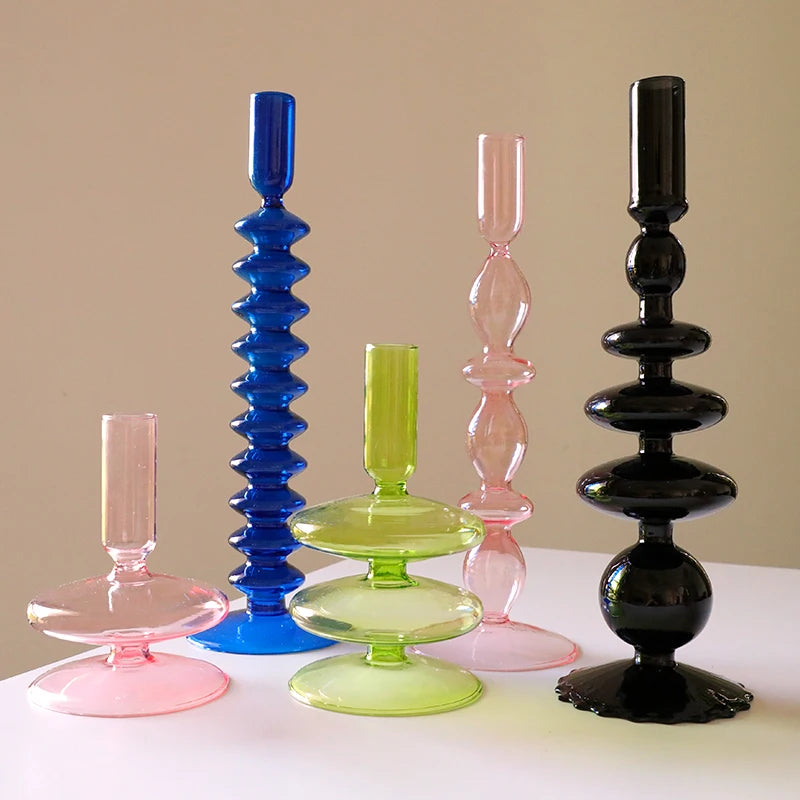 Handmade Colourful Candlestick Holder  Nordic Vintage